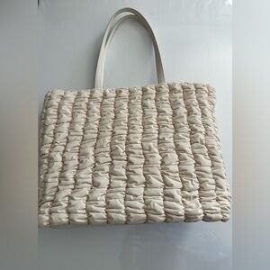 A New Day quilted tote bag